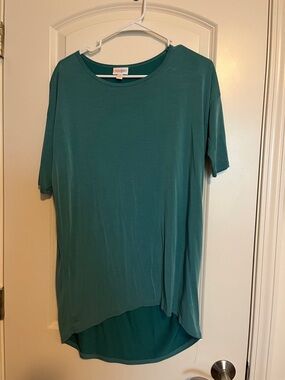 LuLaRoe Teal Short Sleeve Tunic Top